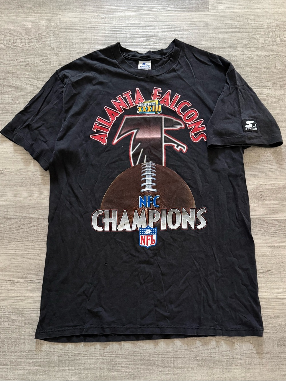 Vintage 1998 Starter Atlanta Falcons NFC Champions Graphic Tee very soft thrash